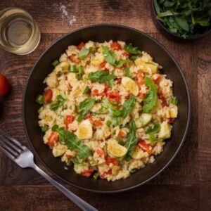 Gesundes Gemüse-Risotto mit Tomaten und Rucola Rezept