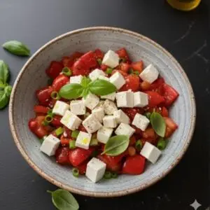 Gegrillter Paprika-Salat mit Feta Rezept