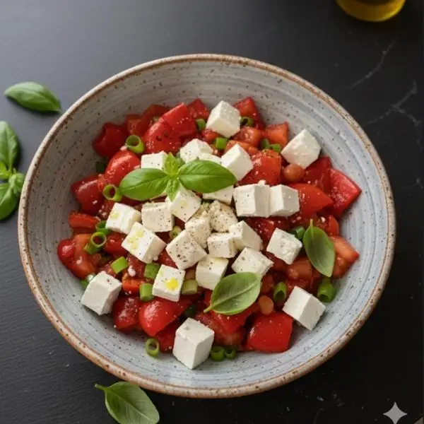 Gegrillter Paprika-Salat mit Feta Rezept