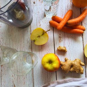 Karotten Apfel Ingwer Smoothie Zutaten